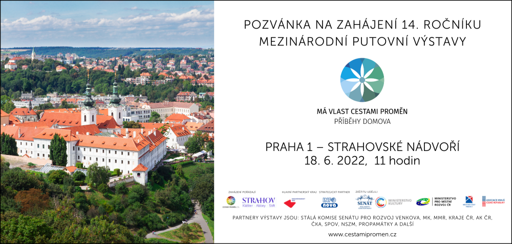 Pozvánka na zahájení národní putovní výstavy rámeček nová loga
